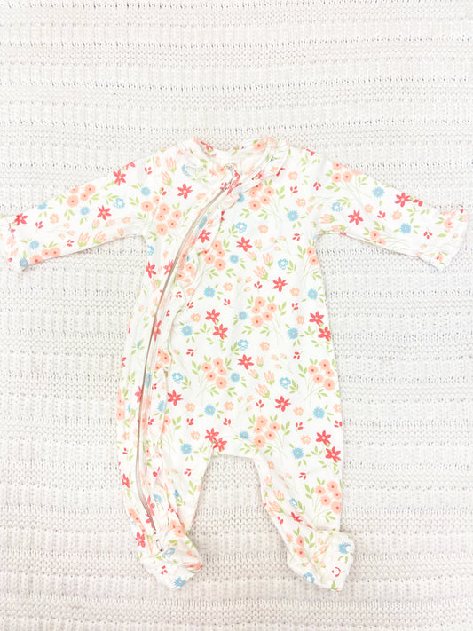 Infant Girls Bamboo Zipper Romper - Prairie Petals