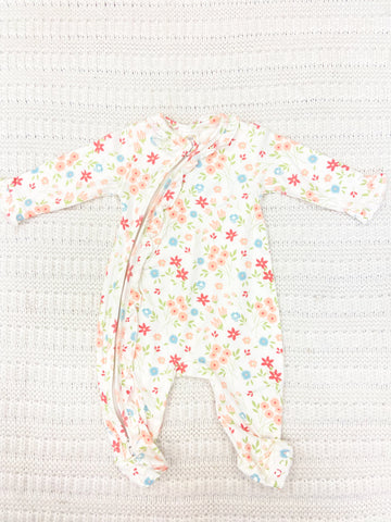 Infant Girls Bamboo Zipper Romper - Prairie Petals