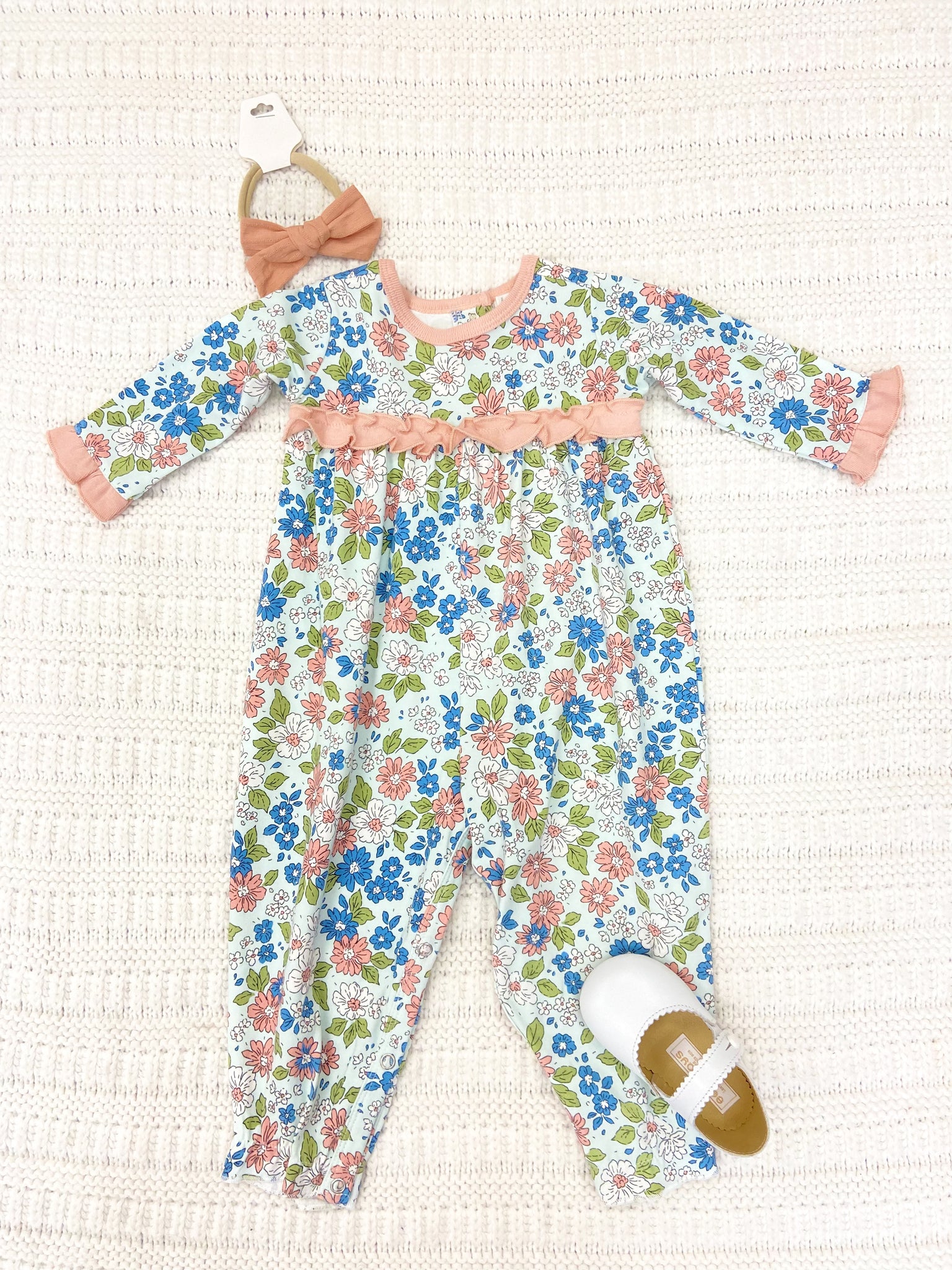 Baby Girl's Meadow Field Bamboo Bubble Romper