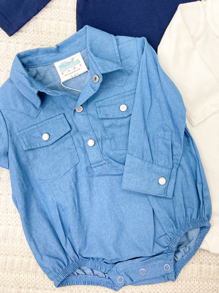 Infant Long Sleeve Denim Shirt