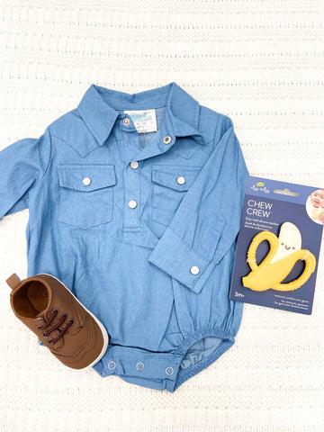 Infant Long Sleeve Denim Shirt