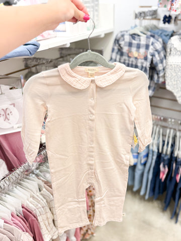 Infant Girls Muslin Collar Jumpsuit