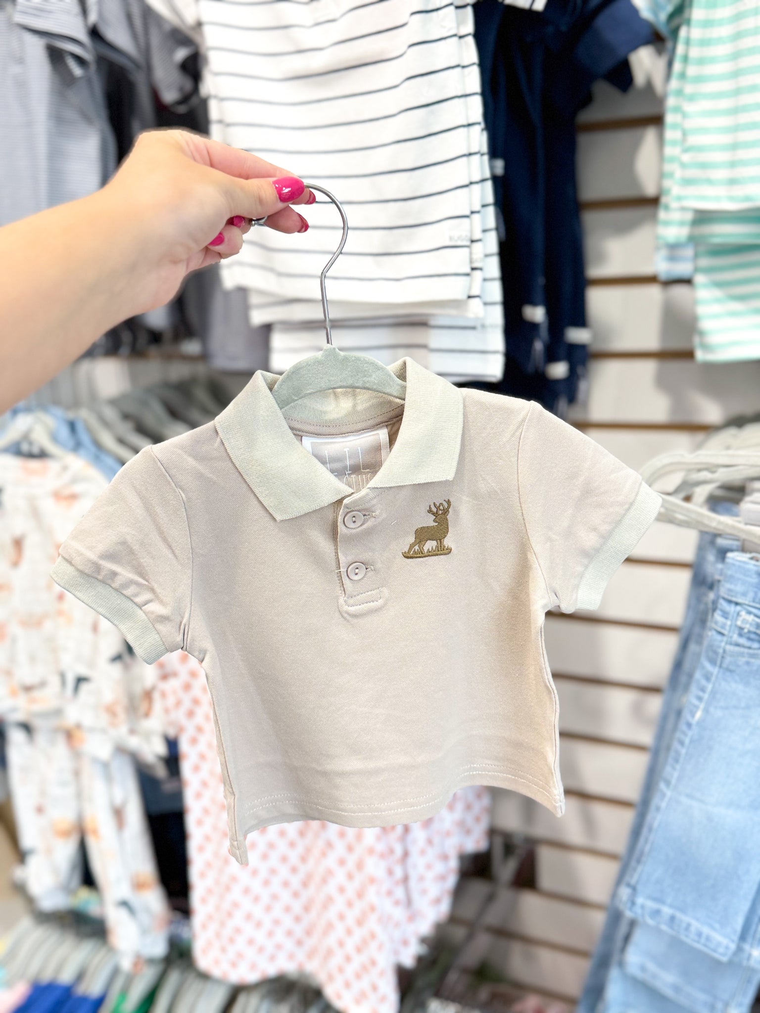 Baby & Toddler Boys Brown Mule Deer Polo Shirt