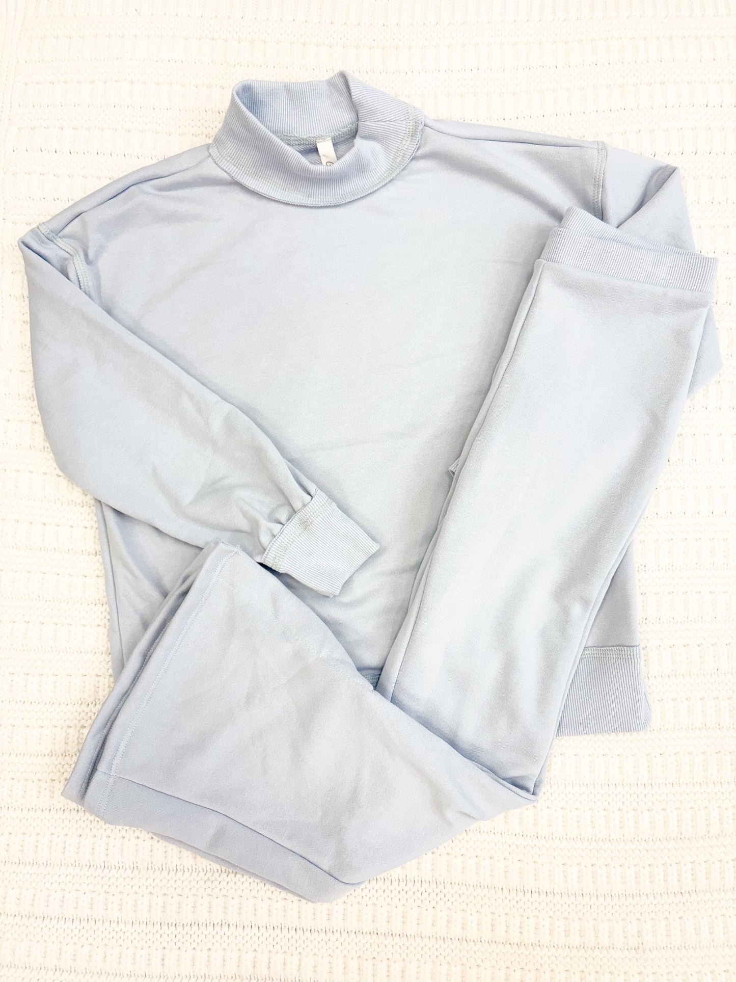 Youth Girl Terry Cotton Mock Neck Sweatshirt & Sweatpant Set