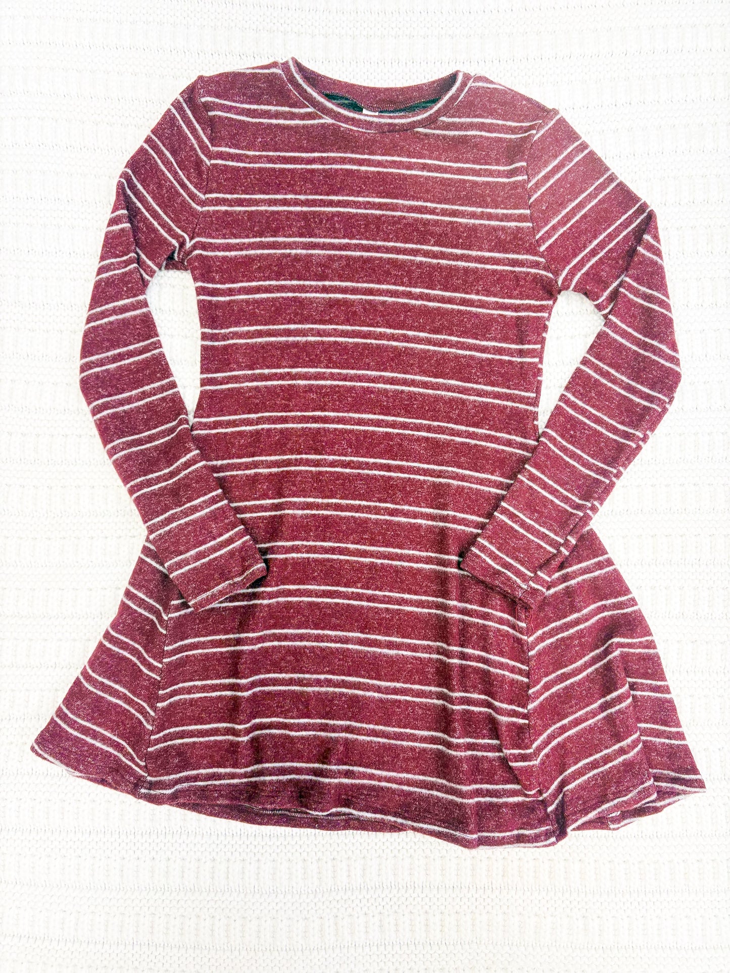 Youth Girls Striped Brushed Knit Flare Dress