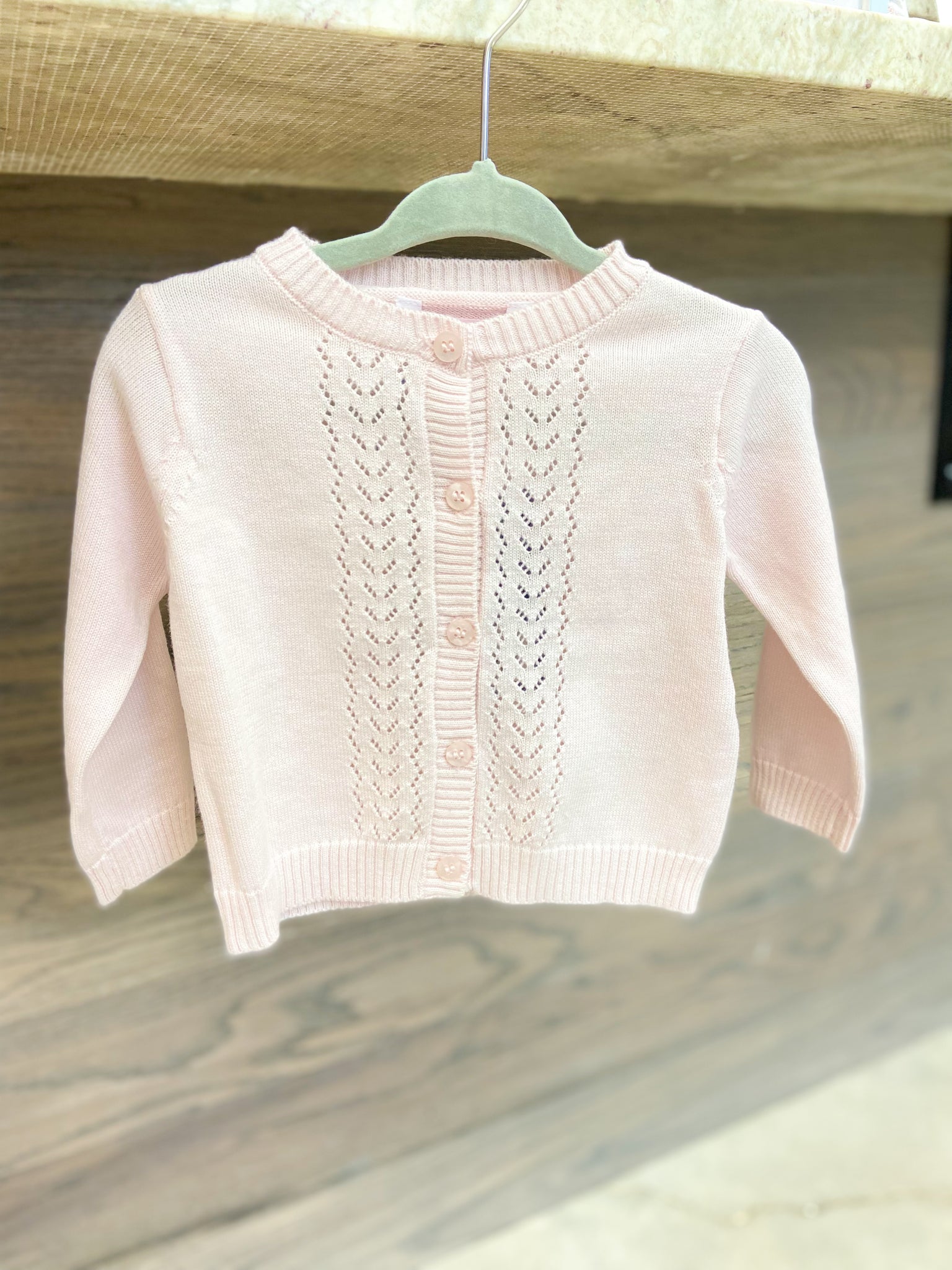Girls Lightweight Pointelle Cardigan