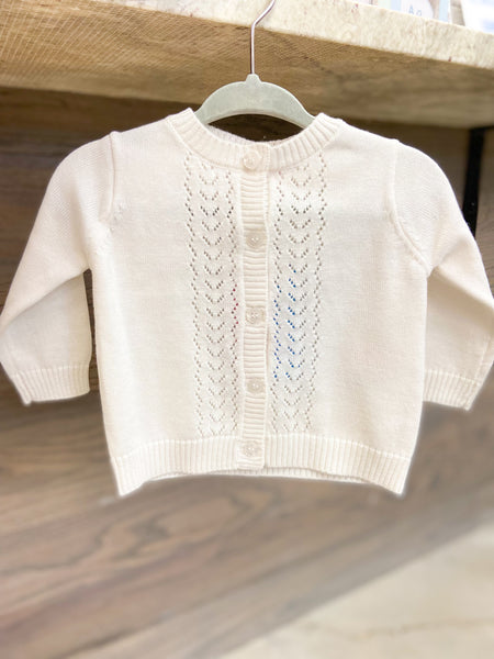 Girls Lightweight Pointelle Cardigan