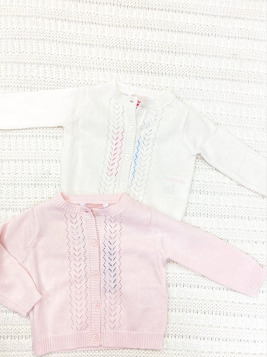Girls Lightweight Pointelle Cardigan