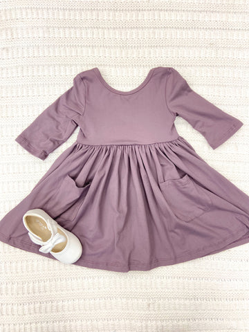 Toddler Girls Vintage Violet Pocket Twirl Dress
