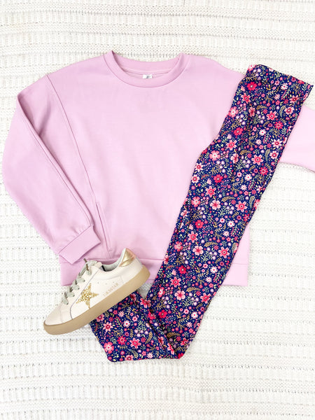 Girls Floral Print Leggings