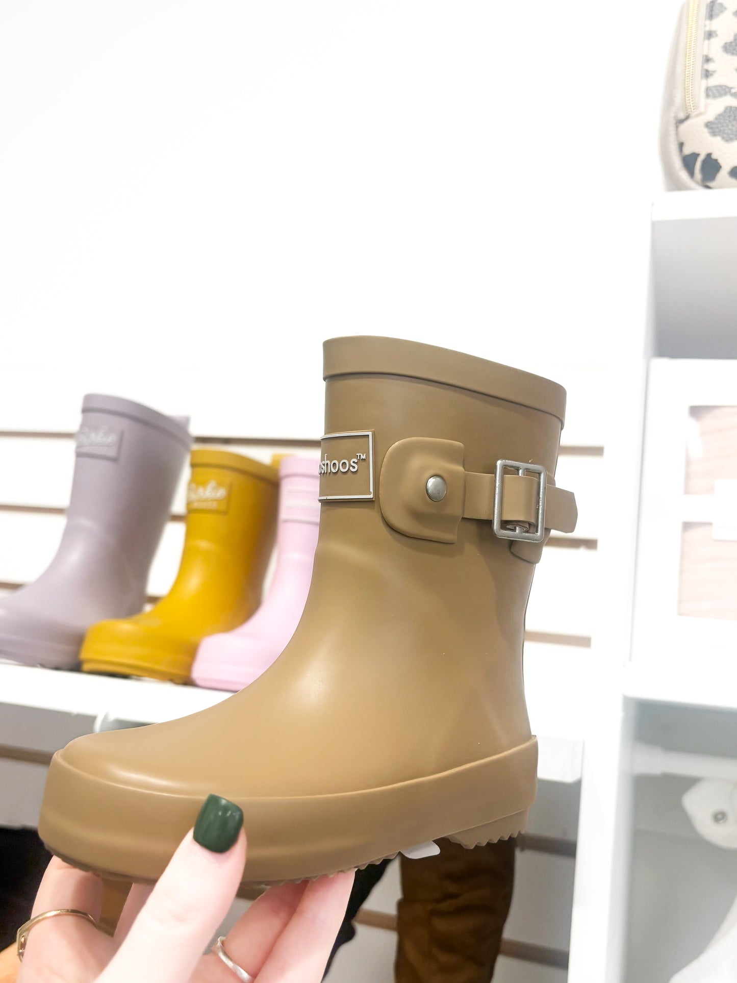 Toddler & Youth Kids Tan Waterproof Rain Boots
