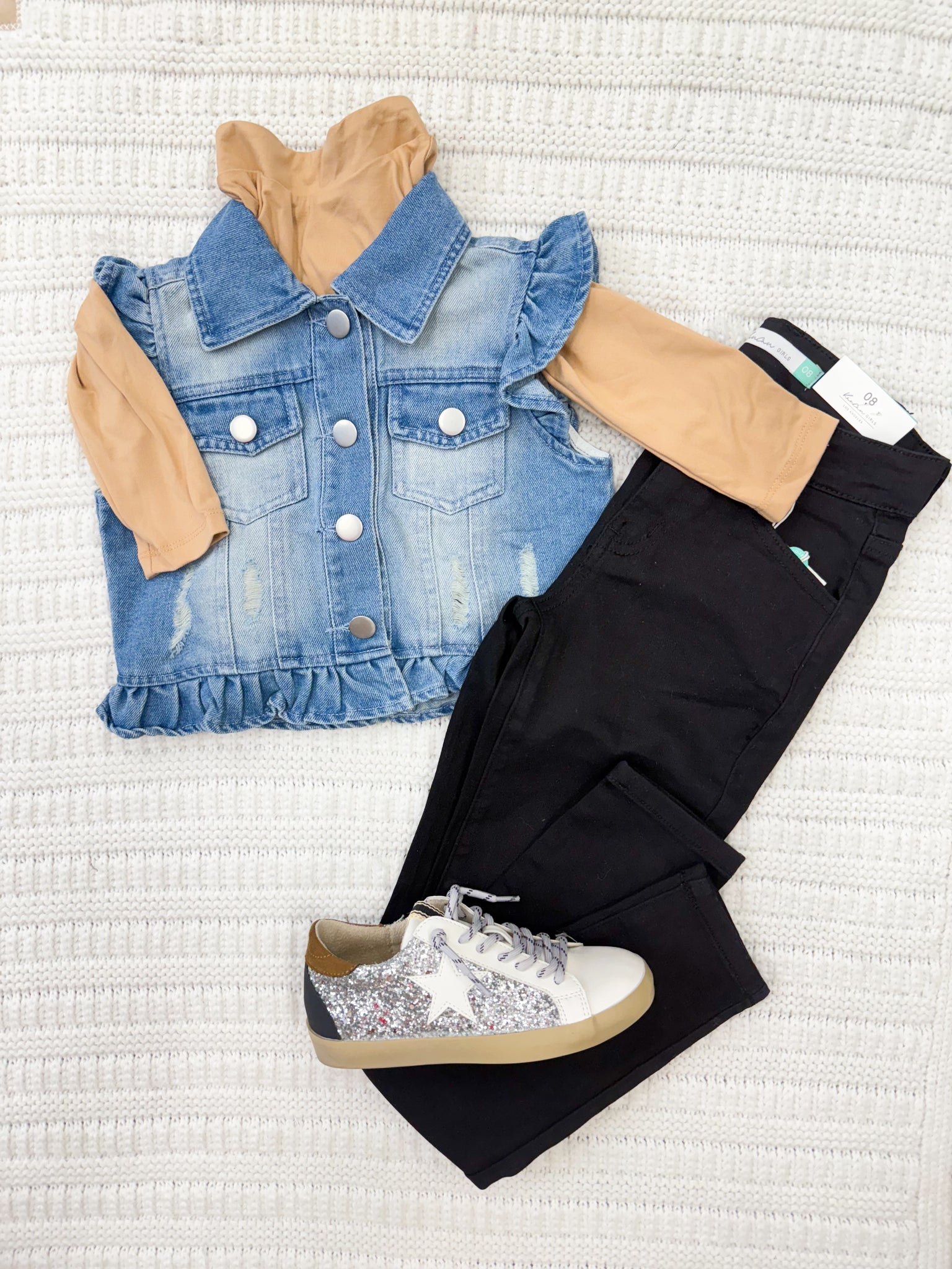 Ruffle Blue Jean Vest