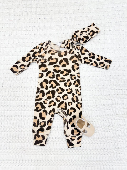 Baby Girl's Leopard Cotton Romper