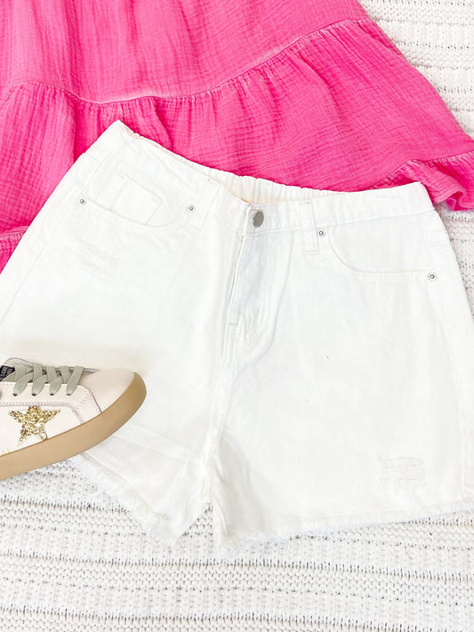 Youth Girls Stonewash Distressed Denim Shorts