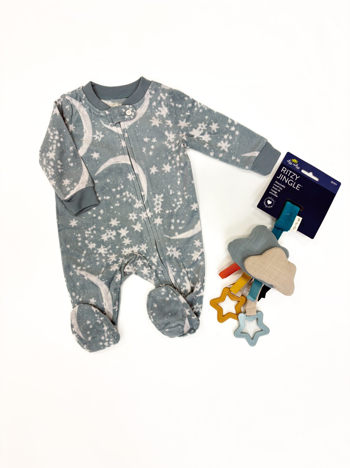 Infant Boys Celestial Moon Fleece Footie Pajamas