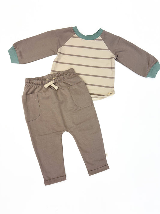 Infant Boys Basic Stripe Sweatshirt & Pants Set
