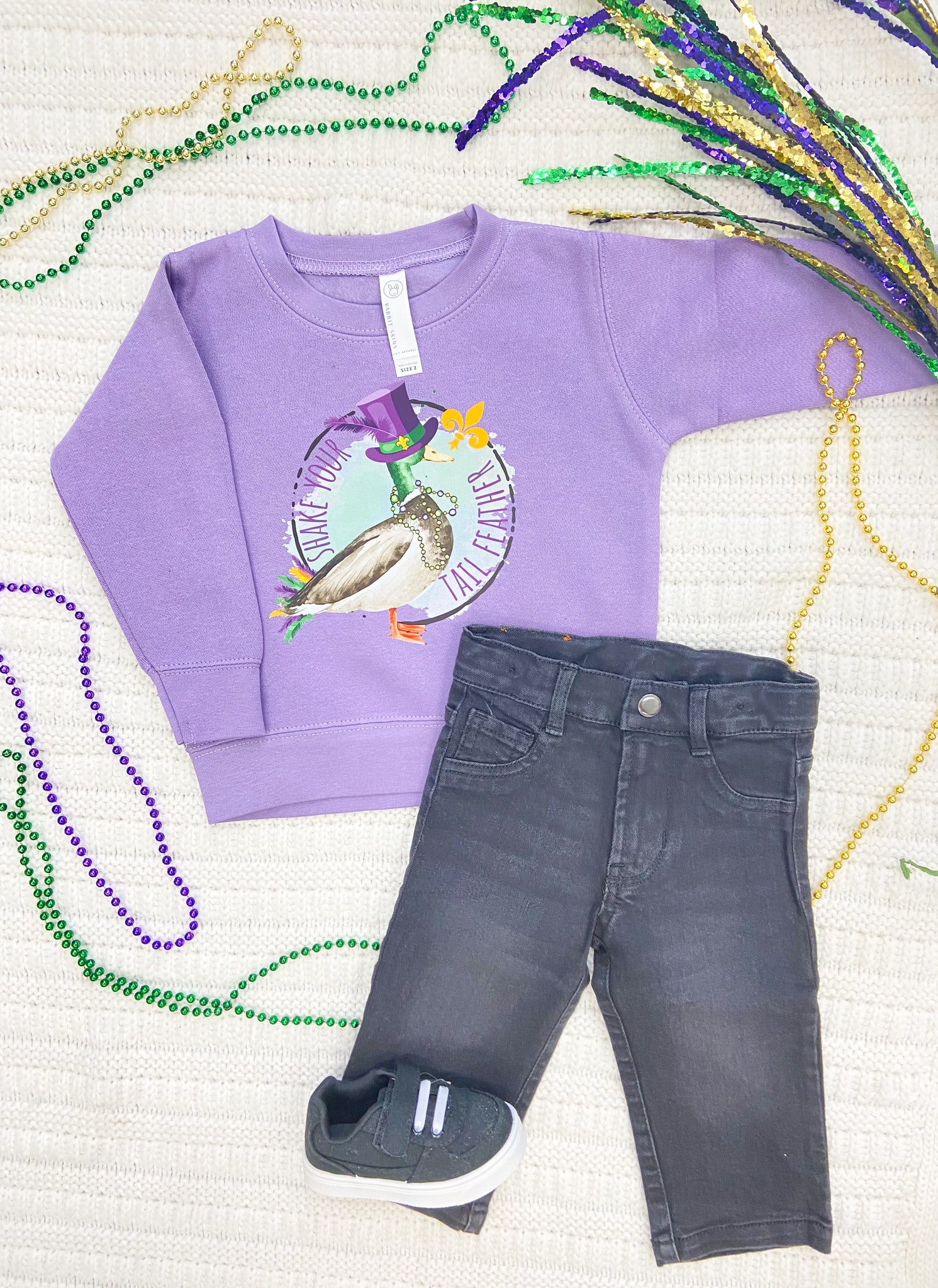 Shake Your Tail Feather Mardi Gras Sweatshirt