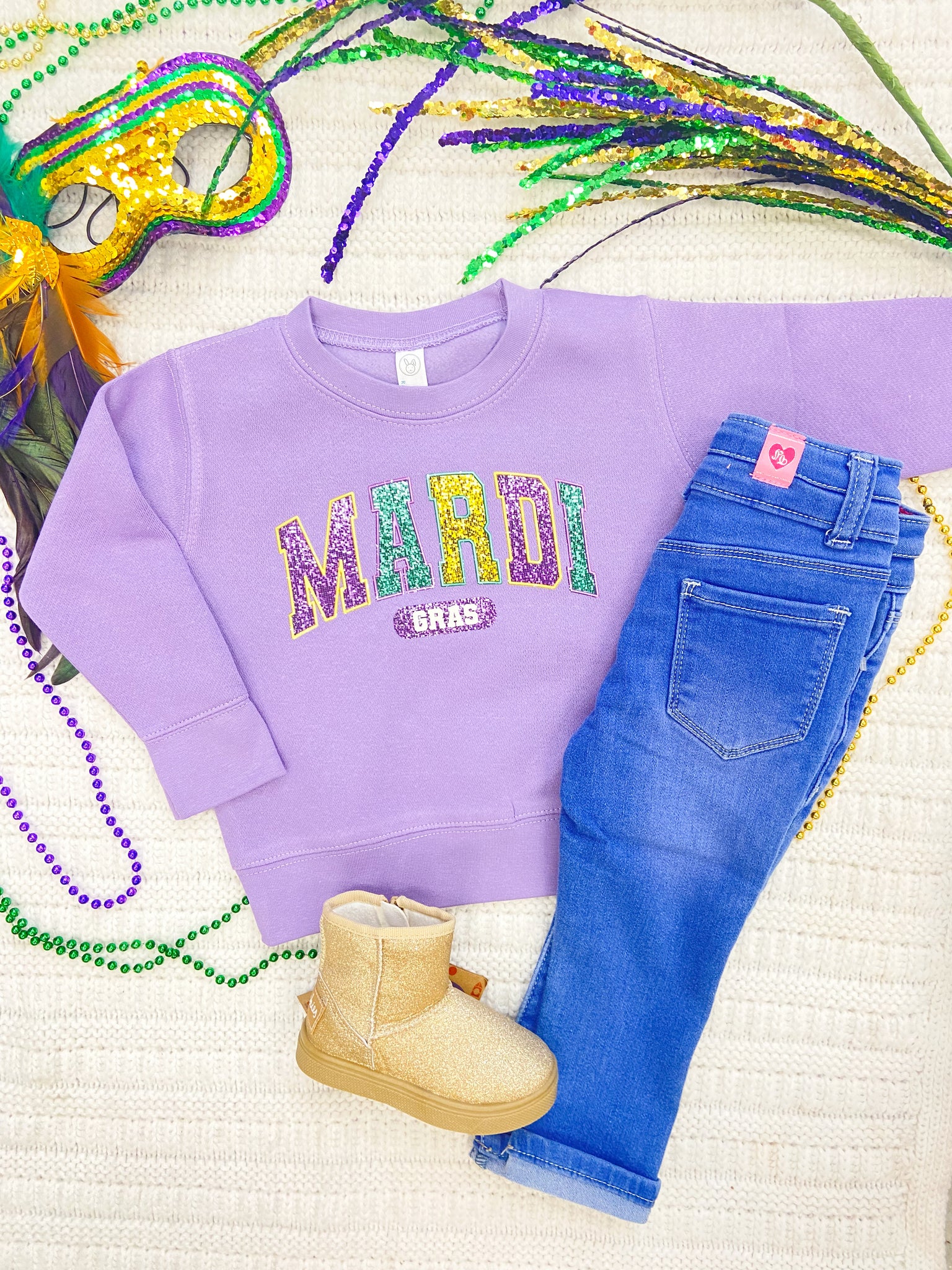 Mardi Gras Purple Graphic Sweatshirt