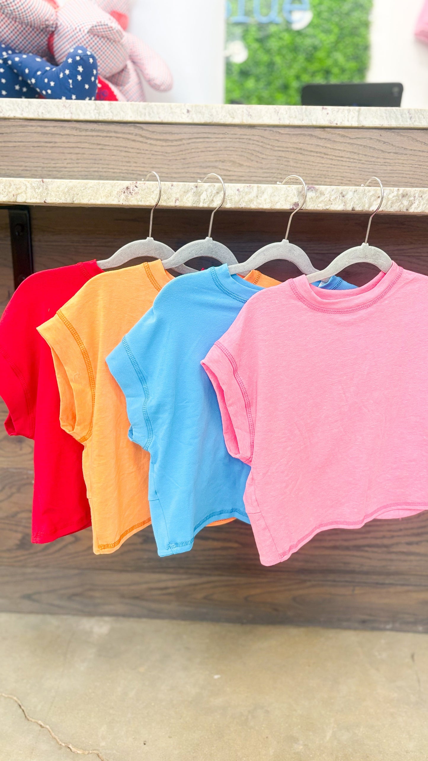 Youth Girls Open Back Short Sleeve Top