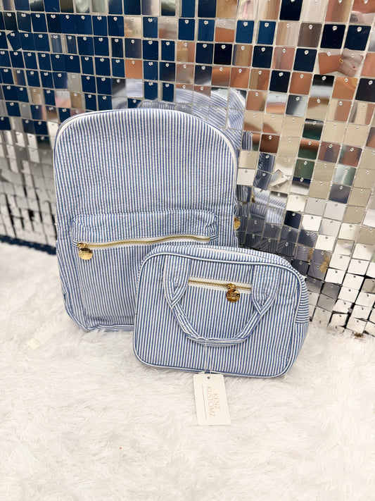 Navy Gingham Backpack