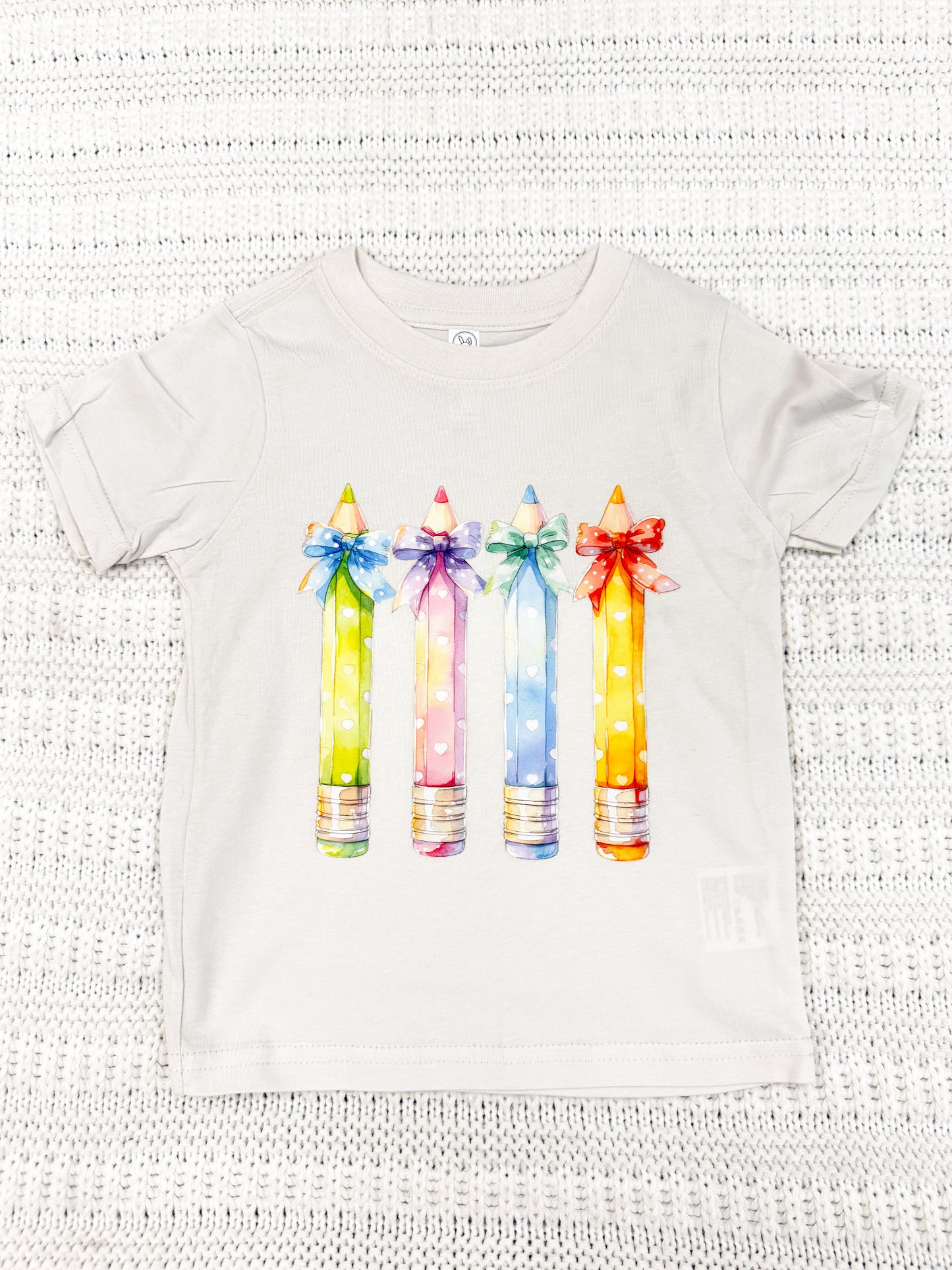 Girls Coquette Colored Pencils Short Sleeve Graphic Tee
