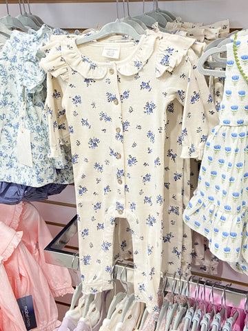 Infant Floral & Ruffled Pointelle Jumpsuit