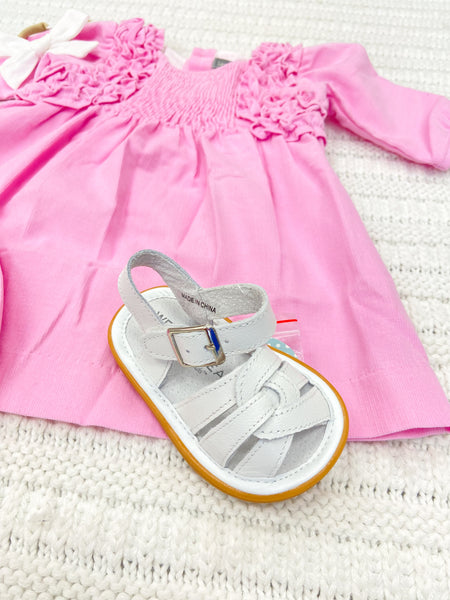 Baby Girls Pink Ruffle Corduroy Dress + Bloomer