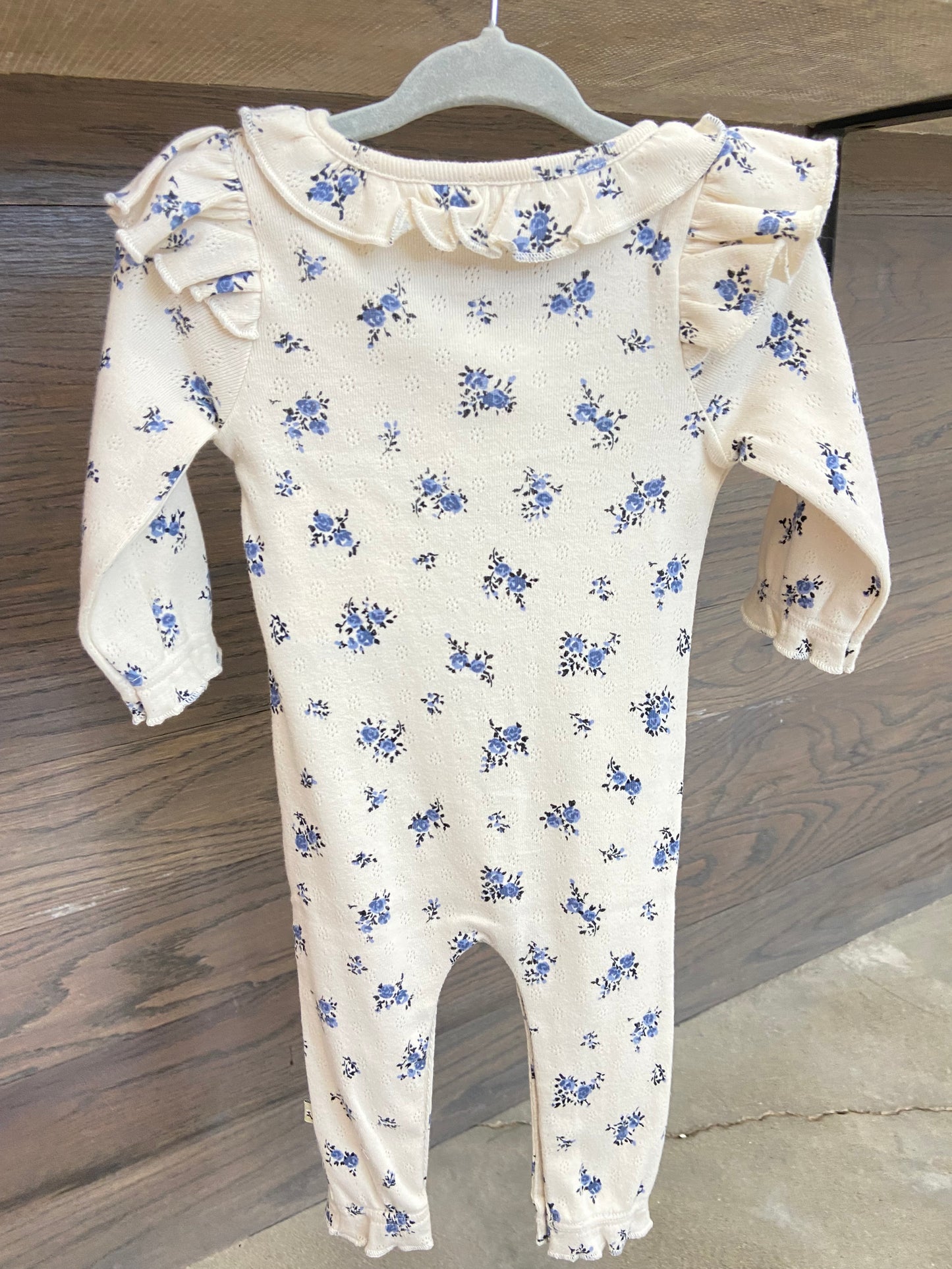 Infant Floral & Ruffled Pointelle Jumpsuit