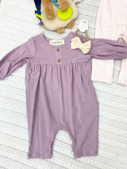 Baby Girls Periwinkle Solid Romper