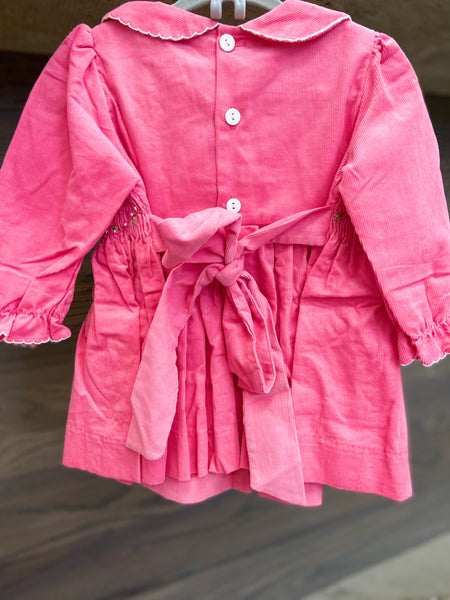Baby Girls Hot Pink Smocked Corduroy Tunic + Leggings