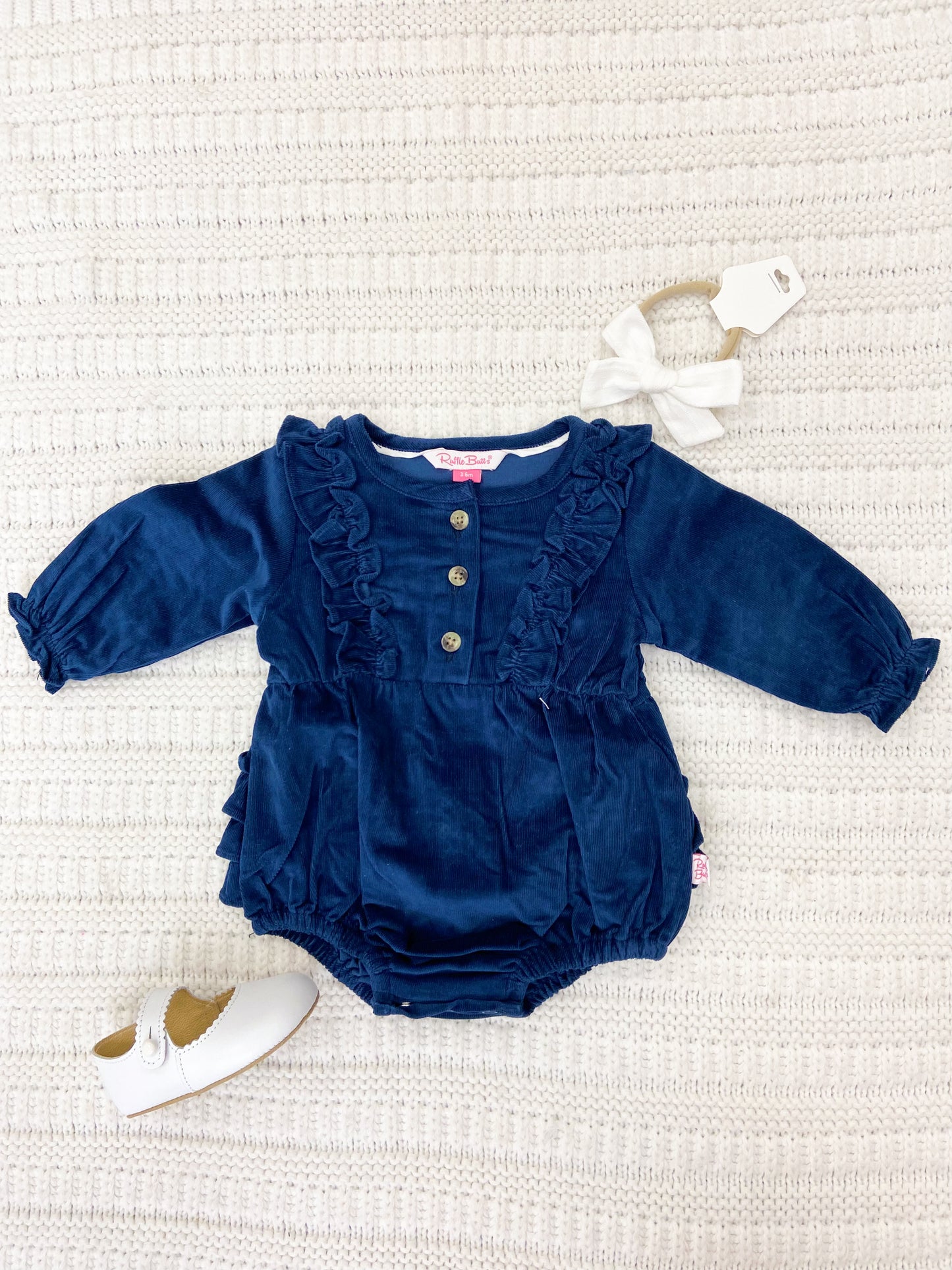 Baby Girls Corduroy Waterfall Bubble Romper