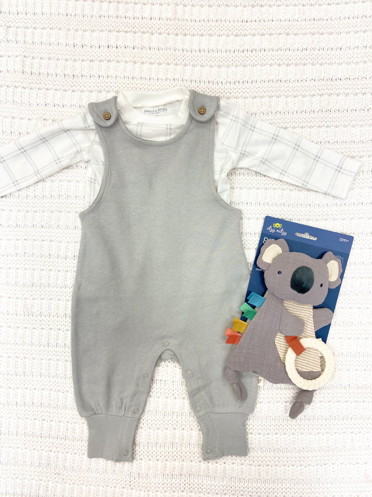 Infant Boys Plaid Jumpsuit & Bodysuit Set