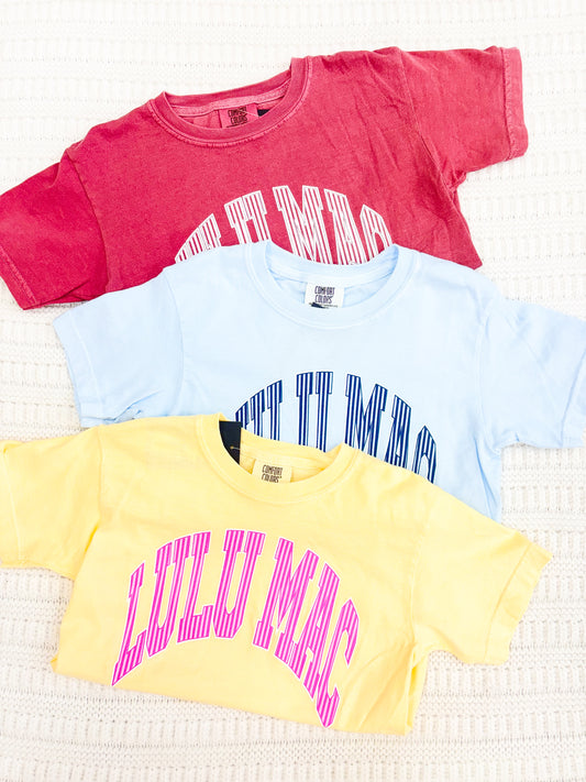 Lulu Mac Stripe Youth Comfort Colors Tee Shirt