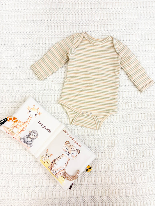 Infant Girl Multi Stripe Long Sleeve Bodysuit