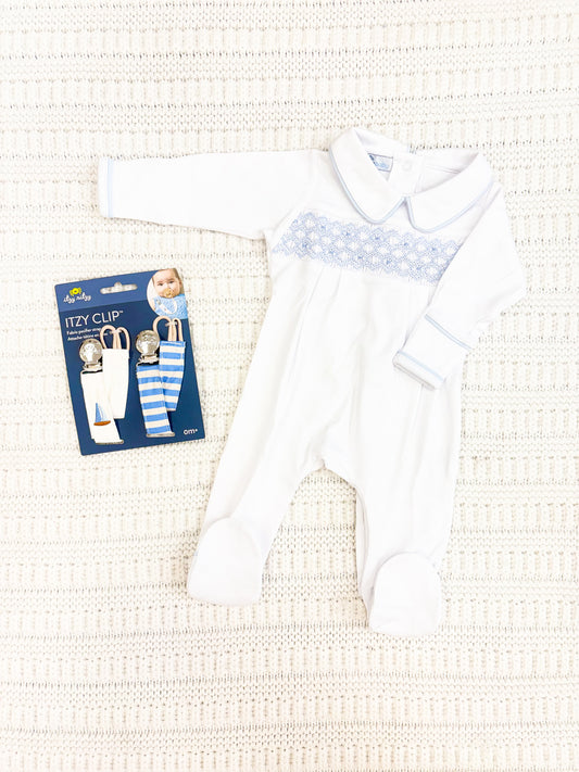 Baby Boys Charlie Smocked Footie