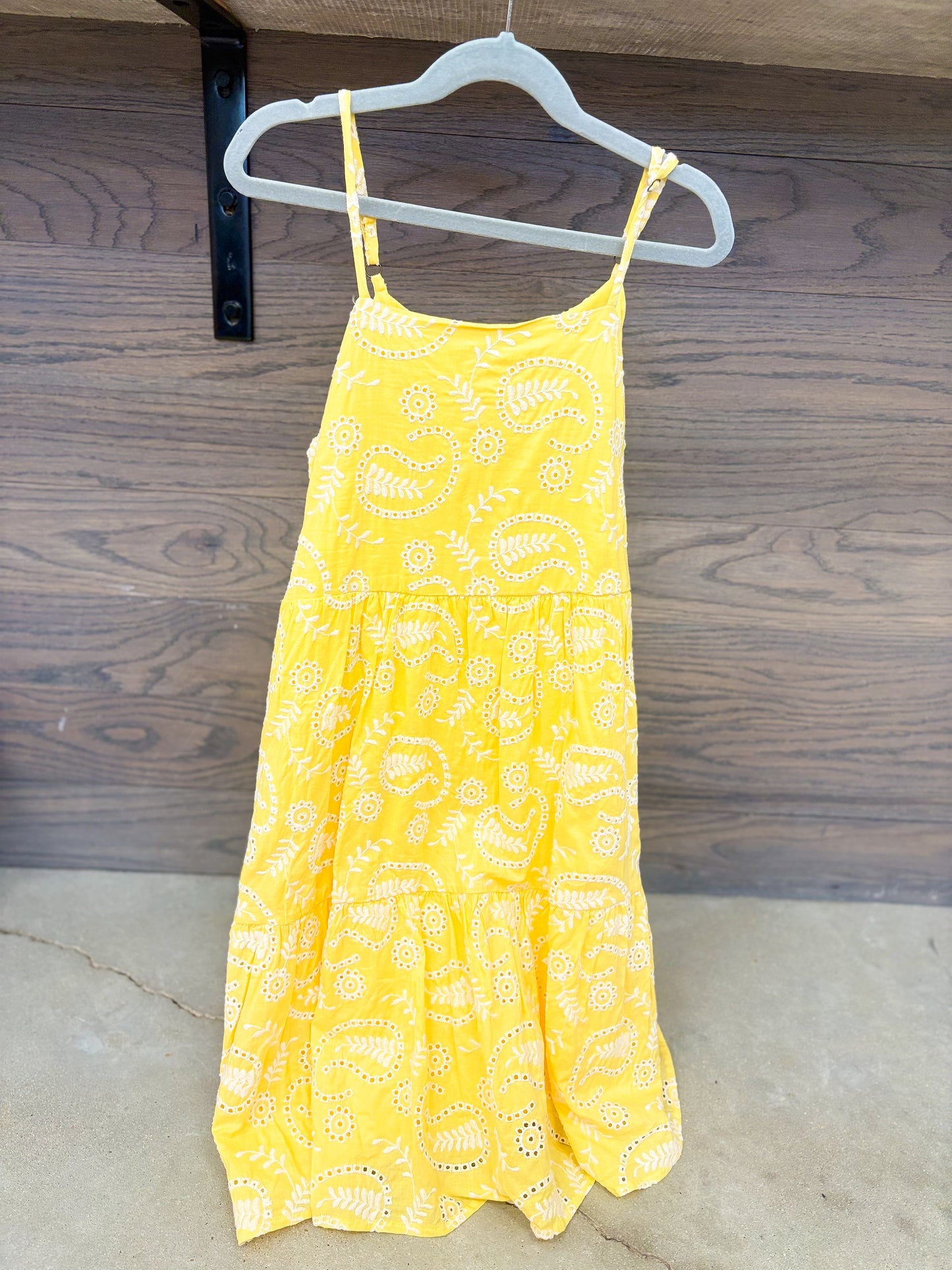 Youth Girls Paisley Embroidered Tank Dress