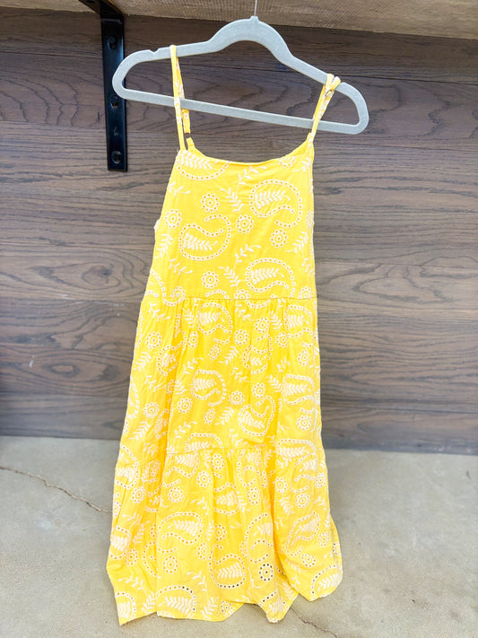 Youth Girls Paisley Embroidered Tank Dress