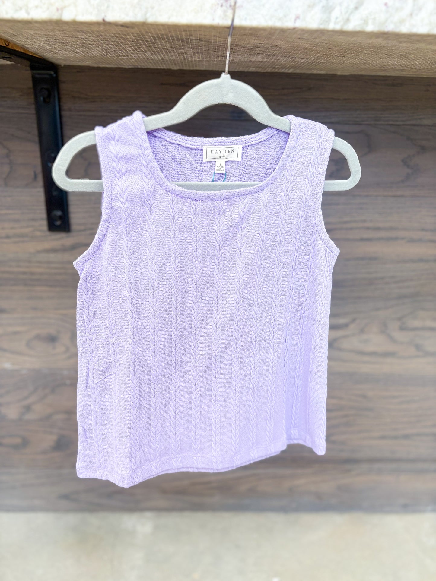 Youth Girls Cable Textured Knit Tank