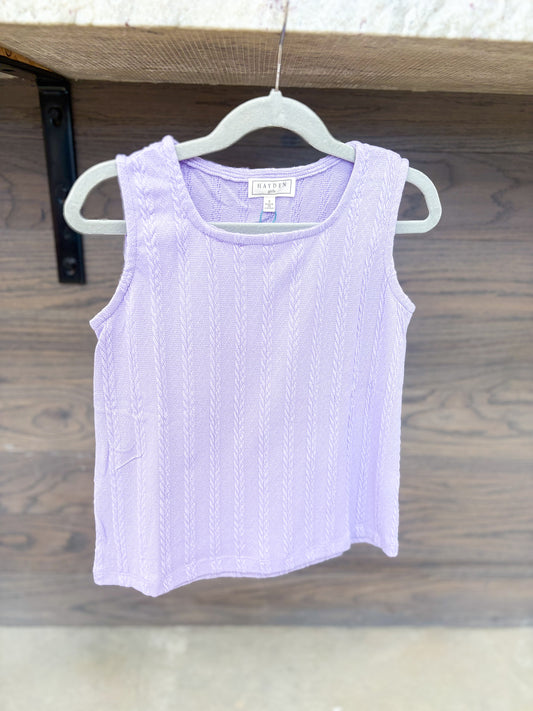 Youth Girls Cable Textured Knit Tank
