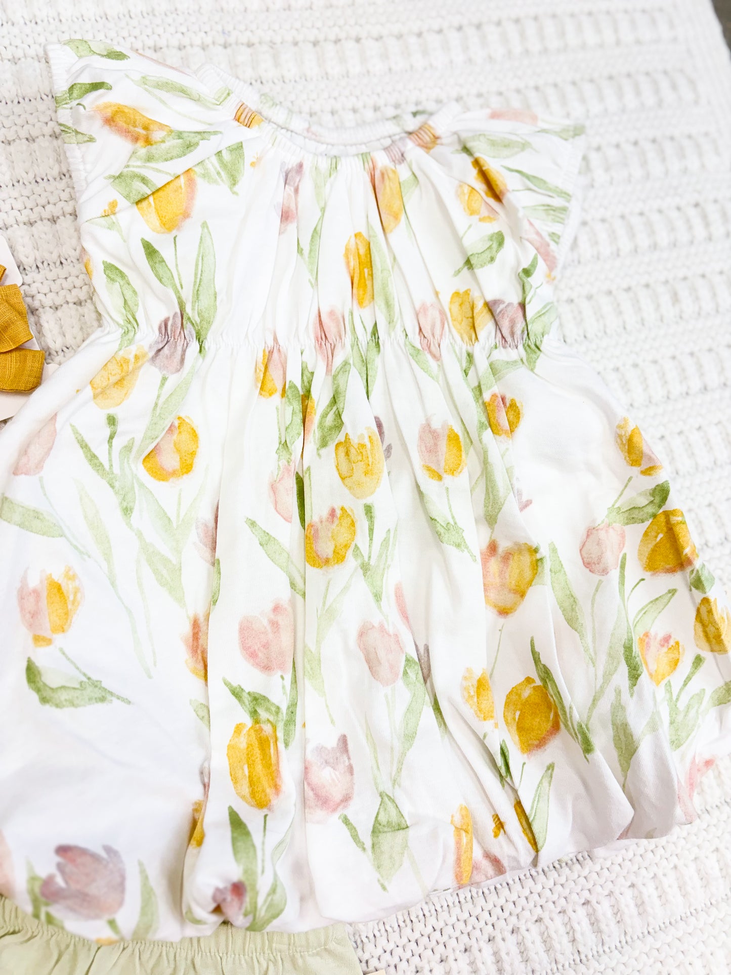 Infant Girl Tulip Field Organic Cotton Dress