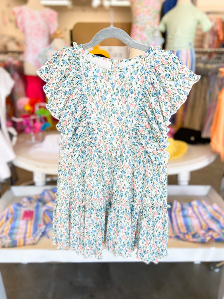 Tiered Ruffle Sleeve Flare Dress