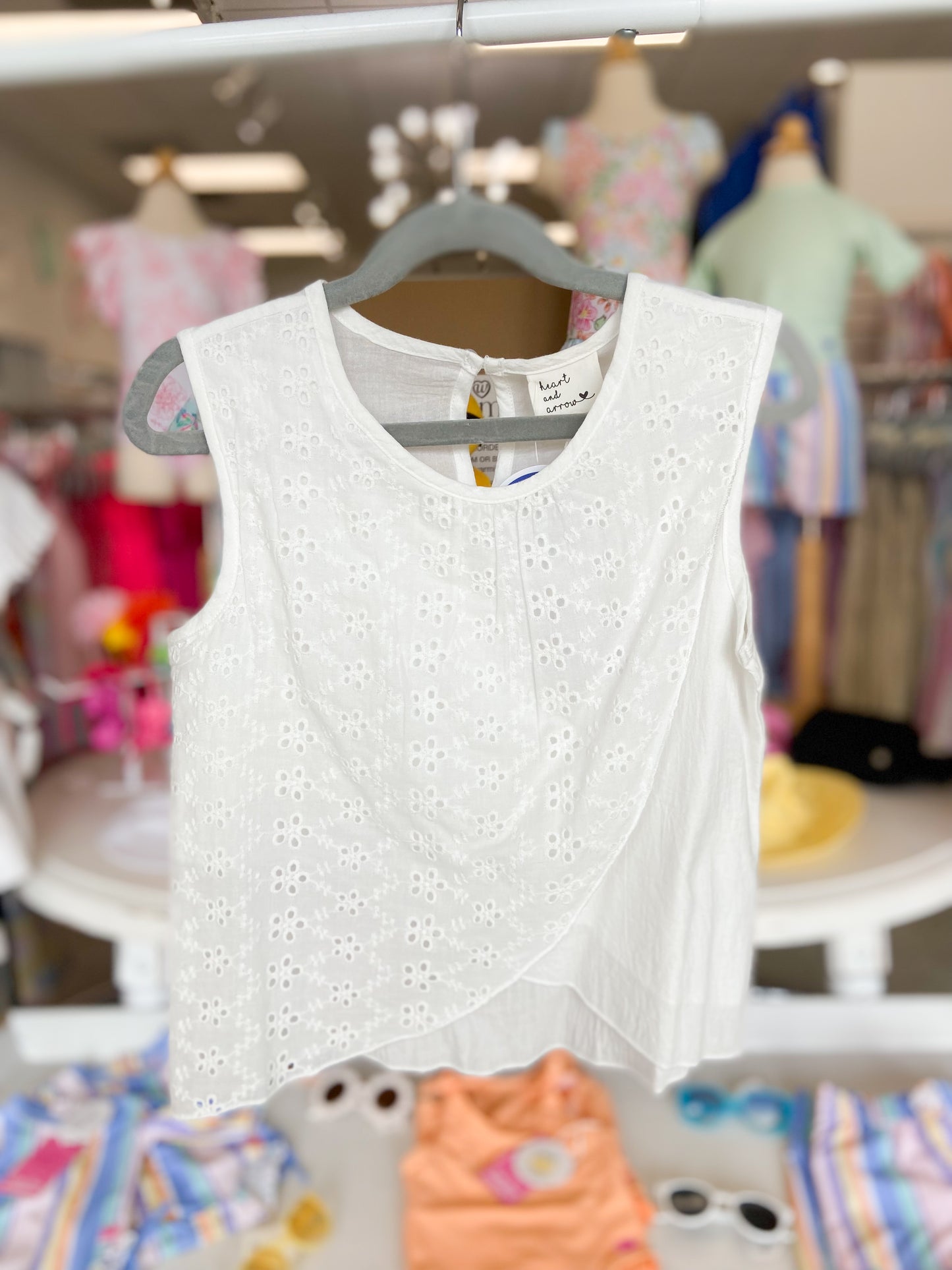 Youth Girls Sleeveless Tulip Top