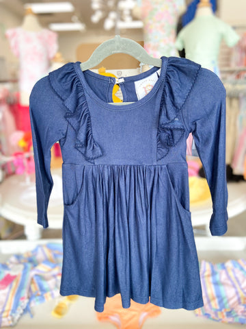 Bella Picot Denim Pocket Dress