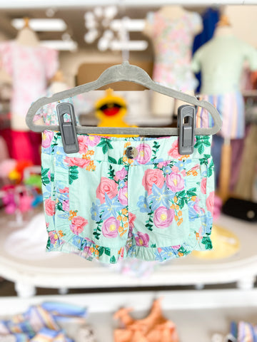 Charming Meadow Ruffle Trim Woven Shorts