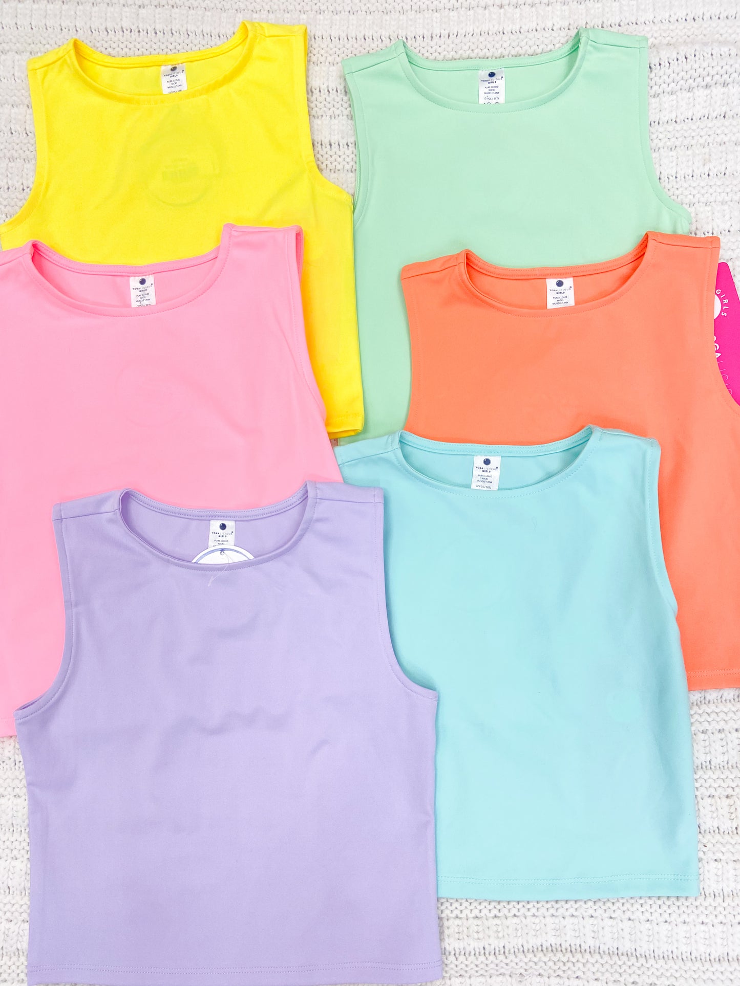 Youth Girls Basic Crew Neck Fitted Tank Top