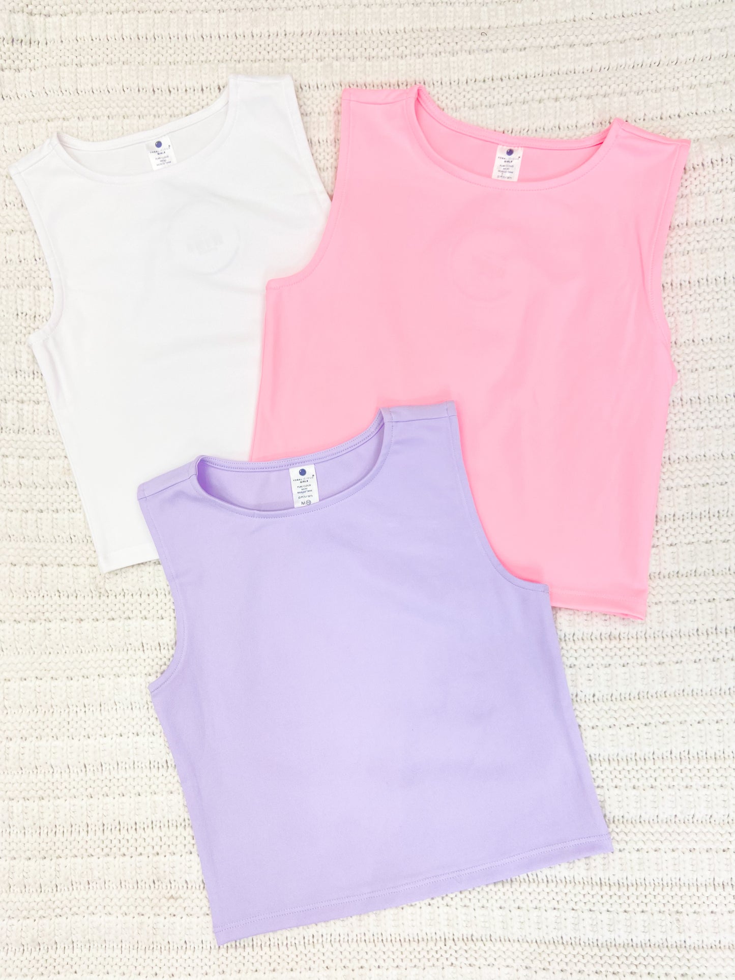 Youth Girls Basic Crew Neck Fitted Tank Top