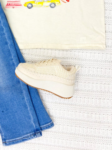 Girl's Round Toe Woven Sneaker