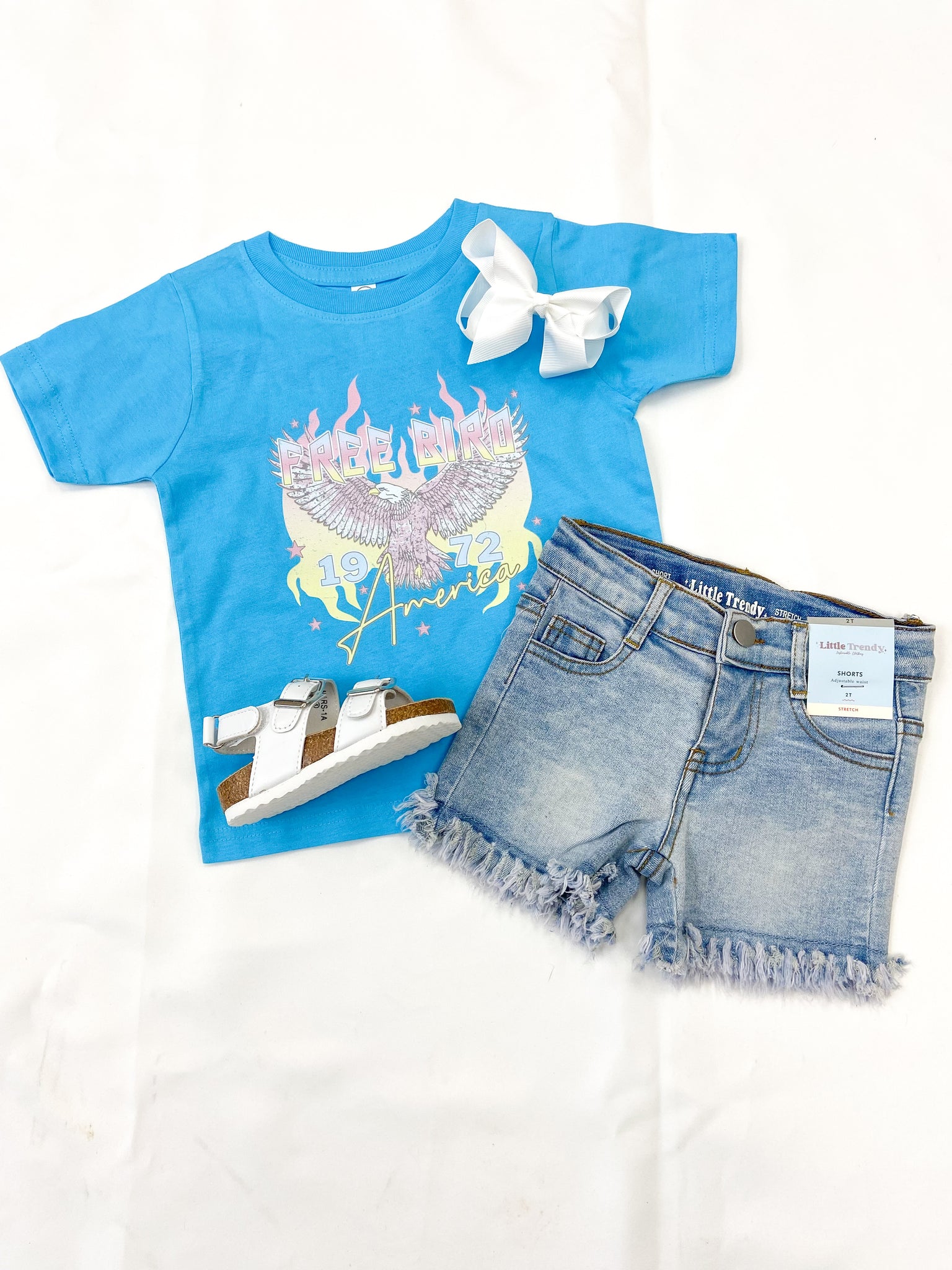 Toddler Girls Free Bird Short Sleeve Graphic Tee