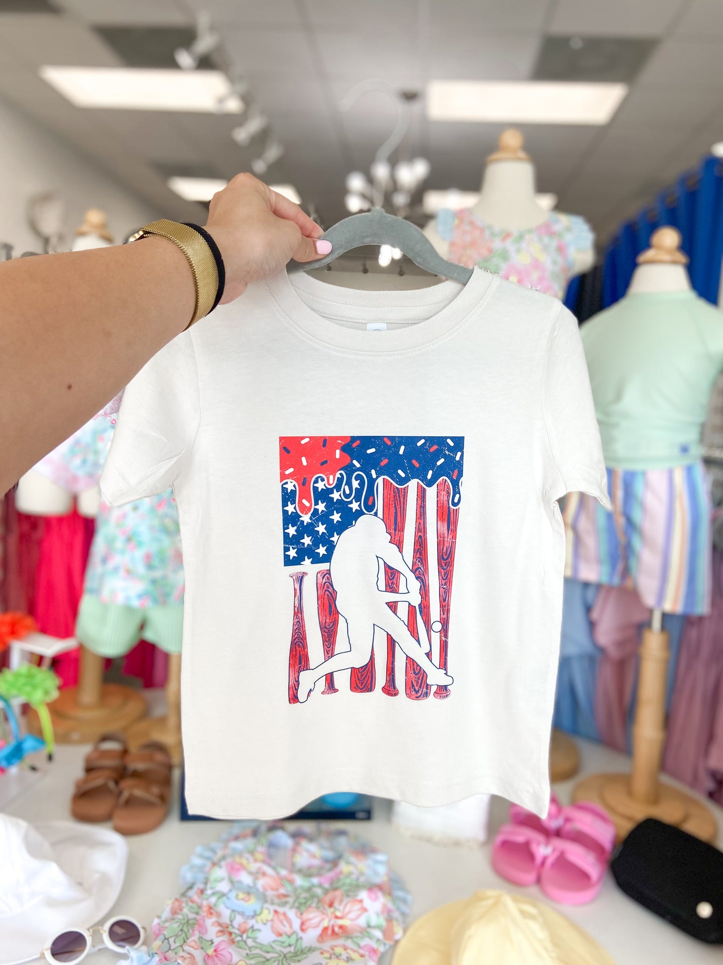 Boys Flag Drip Short Sleeve Graphic Tee