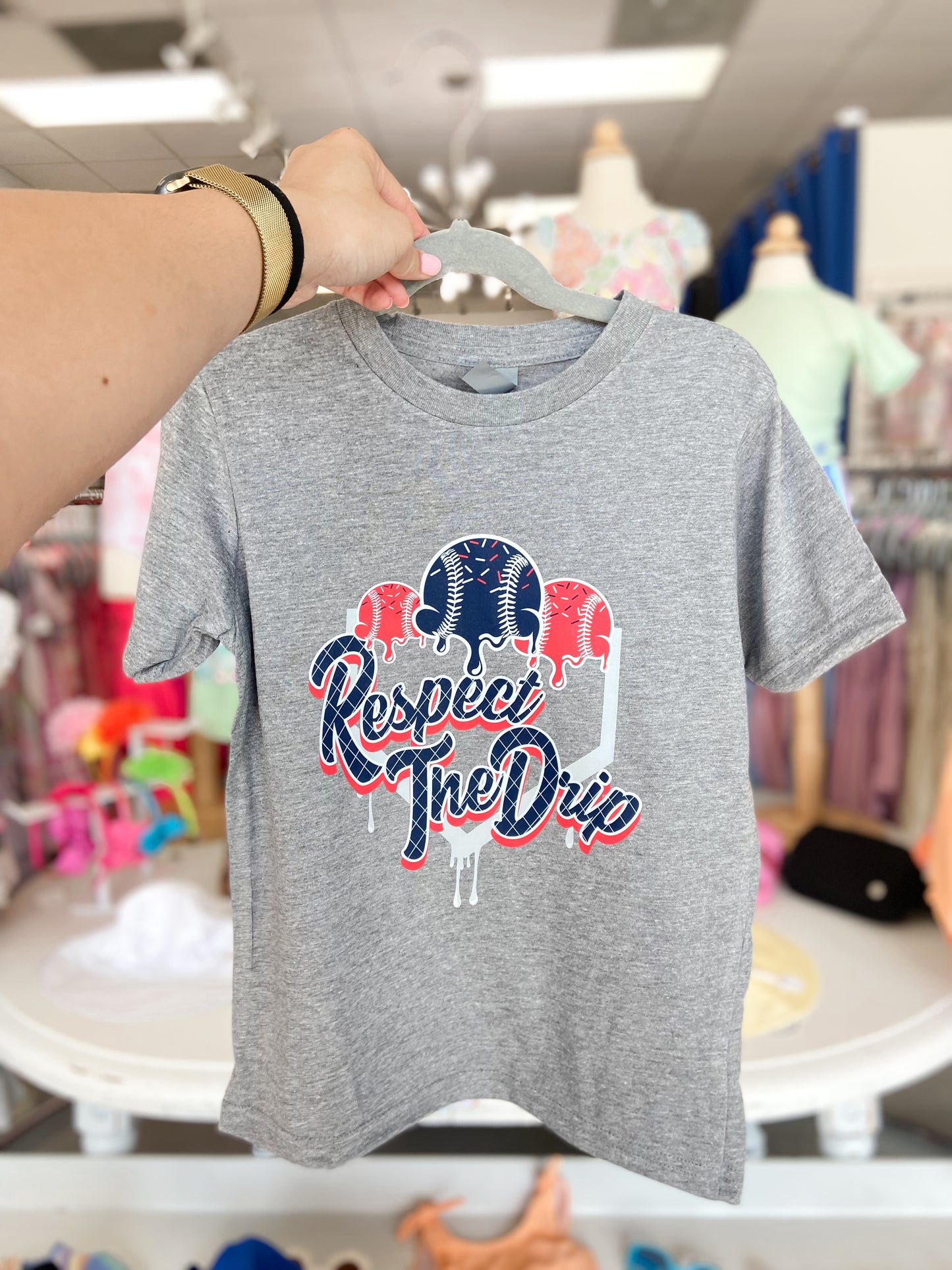 Boys Respect The Drip  Short Sleeve Graphic Tee